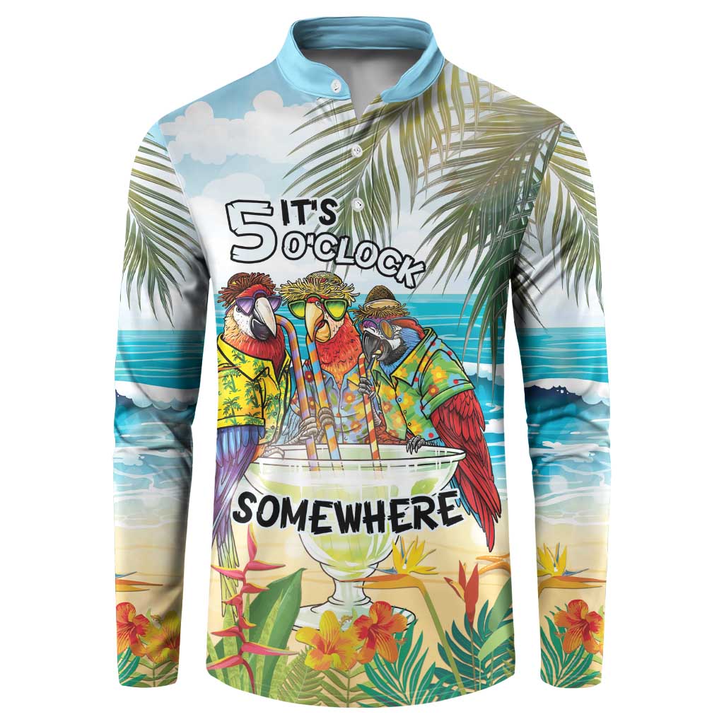 It's 5 o'clock Somewhere Button Sweatshirt Beach Party - Wonder Print Shop