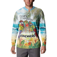 It's 5 o'clock Somewhere Button Sweatshirt Beach Party - Wonder Print Shop