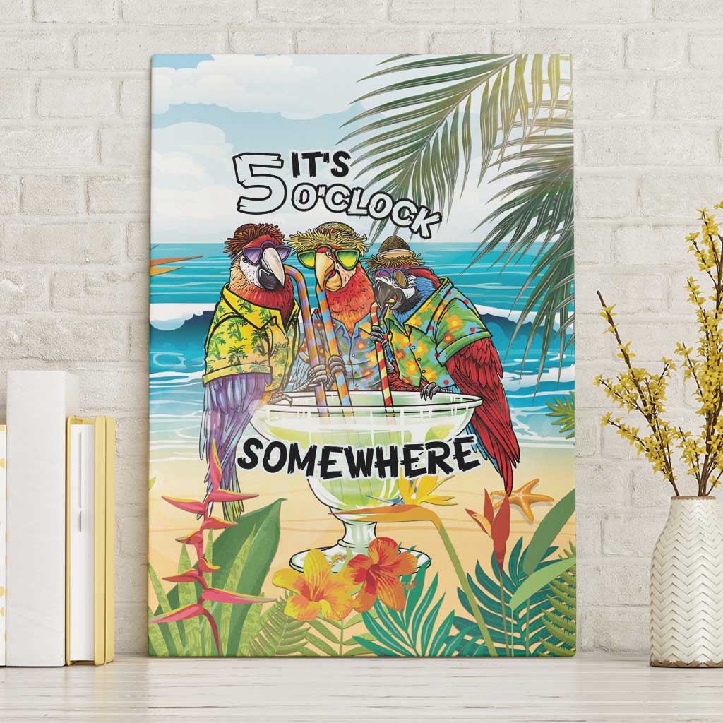 It's 5 o'clock Somewhere Canvas Wall Art Beach Party - Wonder Print Shop