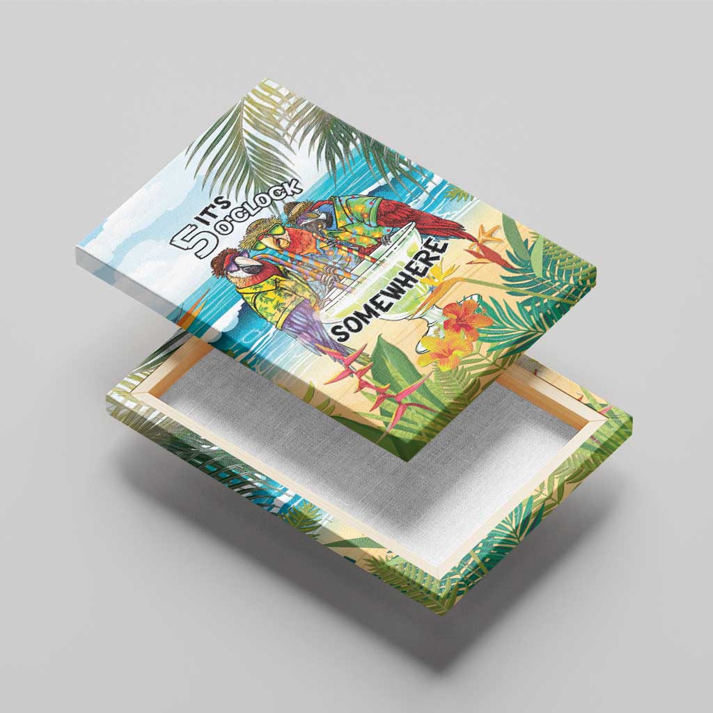 It's 5 o'clock Somewhere Canvas Wall Art Beach Party - Wonder Print Shop