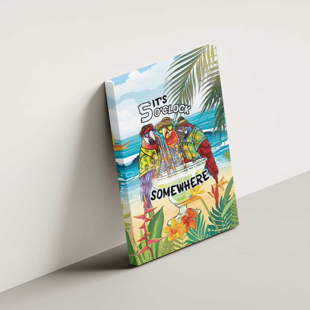 It's 5 o'clock Somewhere Canvas Wall Art Beach Party - Wonder Print Shop