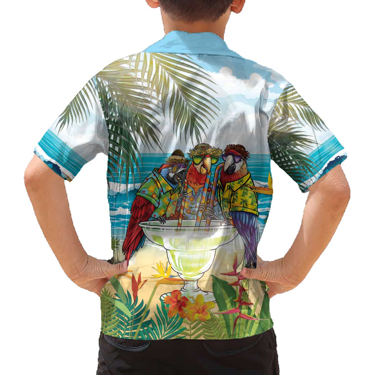 It's 5 o'clock Somewhere Family Matching Off The Shoulder Long Sleeve Dress and Hawaiian Shirt Beach Party - Wonder Print Shop