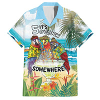 It's 5 o'clock Somewhere Family Matching Off The Shoulder Long Sleeve Dress and Hawaiian Shirt Beach Party - Wonder Print Shop