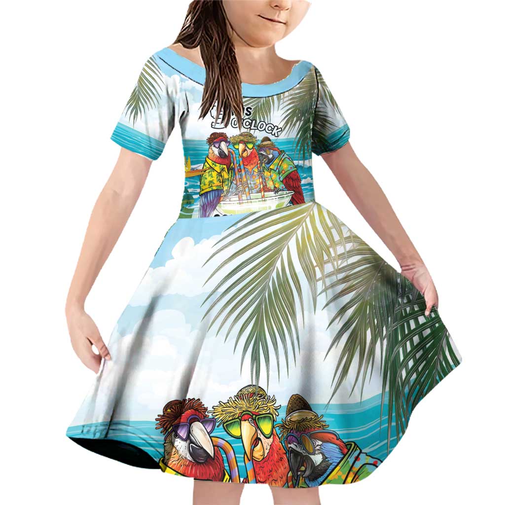 It's 5 o'clock Somewhere Family Matching Off Shoulder Short Dress and Hawaiian Shirt Beach Party - Wonder Print Shop
