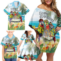 It's 5 o'clock Somewhere Family Matching Off Shoulder Short Dress and Hawaiian Shirt Beach Party - Wonder Print Shop