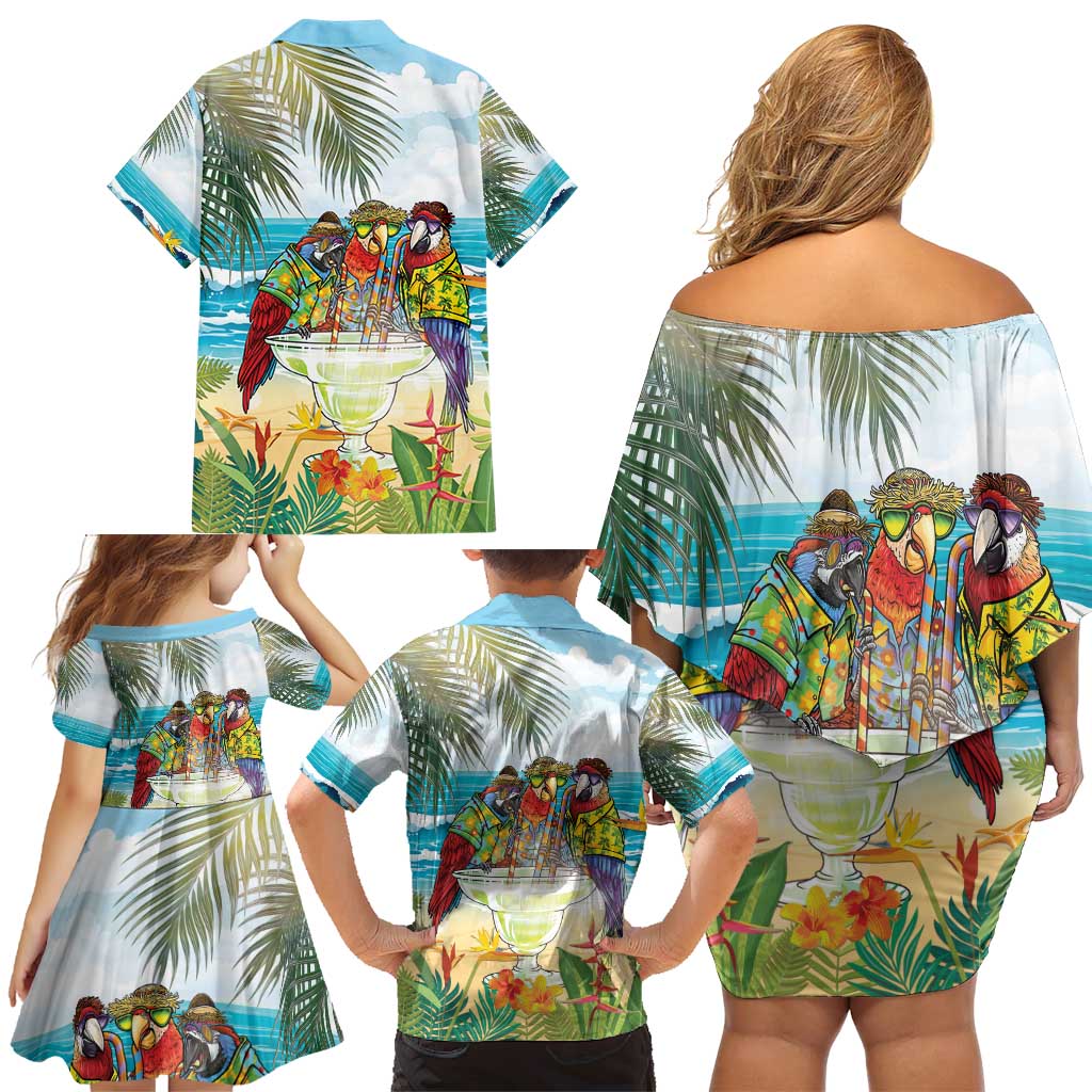 It's 5 o'clock Somewhere Family Matching Off Shoulder Short Dress and Hawaiian Shirt Beach Party - Wonder Print Shop