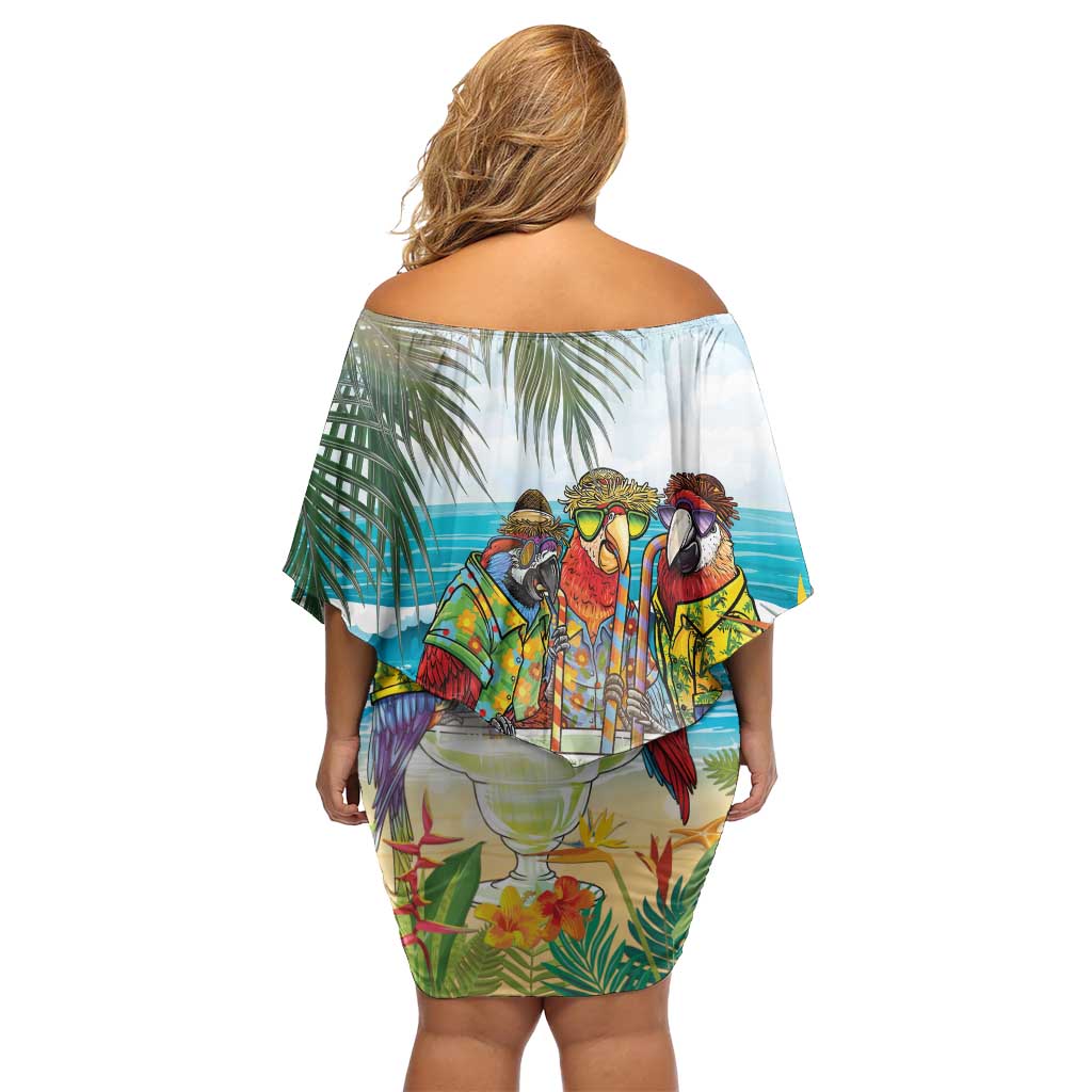 It's 5 o'clock Somewhere Family Matching Off Shoulder Short Dress and Hawaiian Shirt Beach Party - Wonder Print Shop
