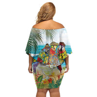 It's 5 o'clock Somewhere Family Matching Off Shoulder Short Dress and Hawaiian Shirt Beach Party - Wonder Print Shop