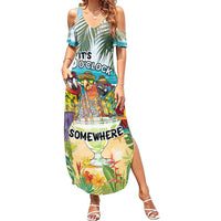 It's 5 o'clock Somewhere Family Matching Summer Maxi Dress and Hawaiian Shirt Beach Party - Wonder Print Shop