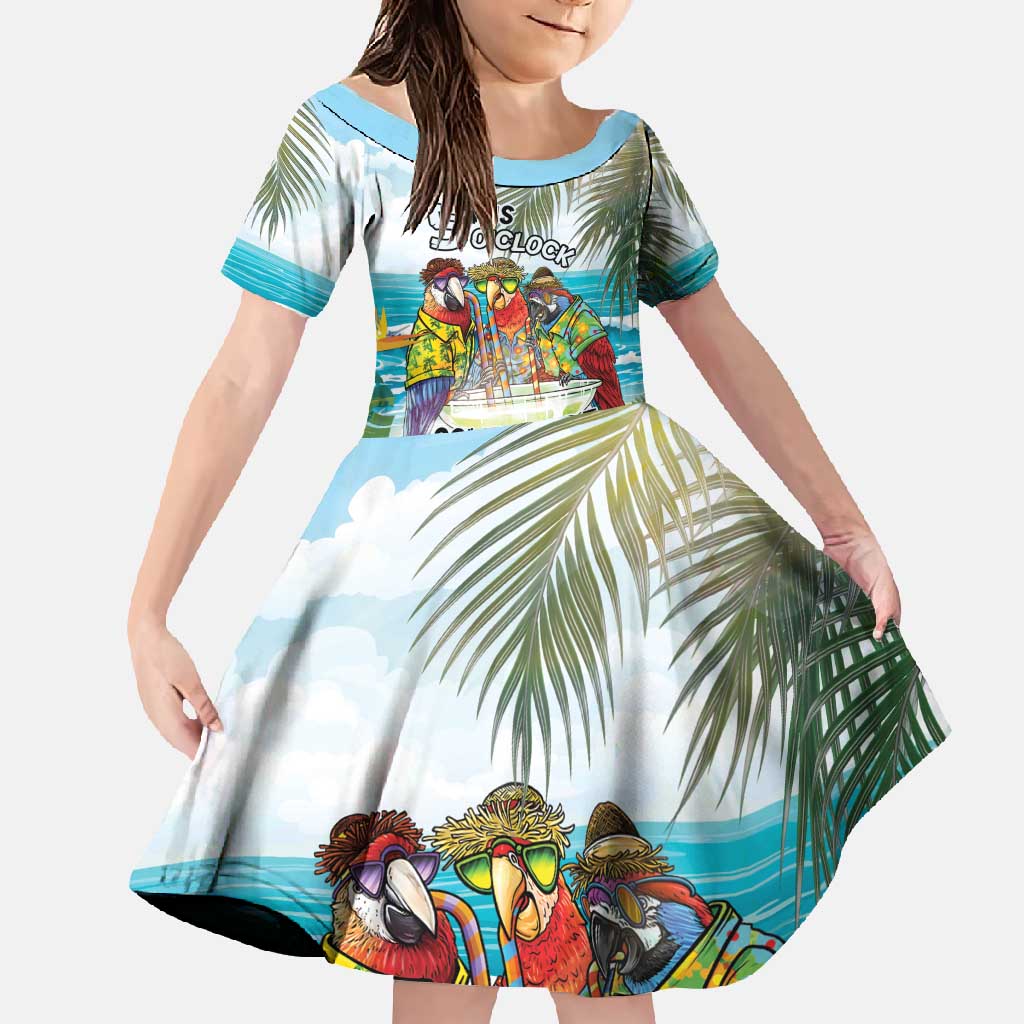 It's 5 o'clock Somewhere Family Matching Tank Maxi Dress and Hawaiian Shirt Beach Party - Wonder Print Shop