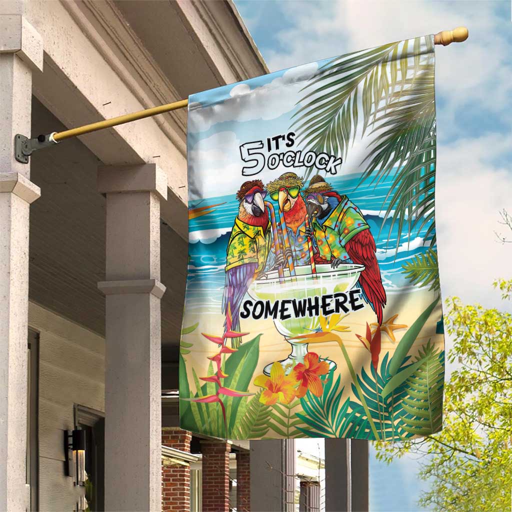It's 5 o'clock Somewhere Garden Flag Beach Party - Wonder Print Shop