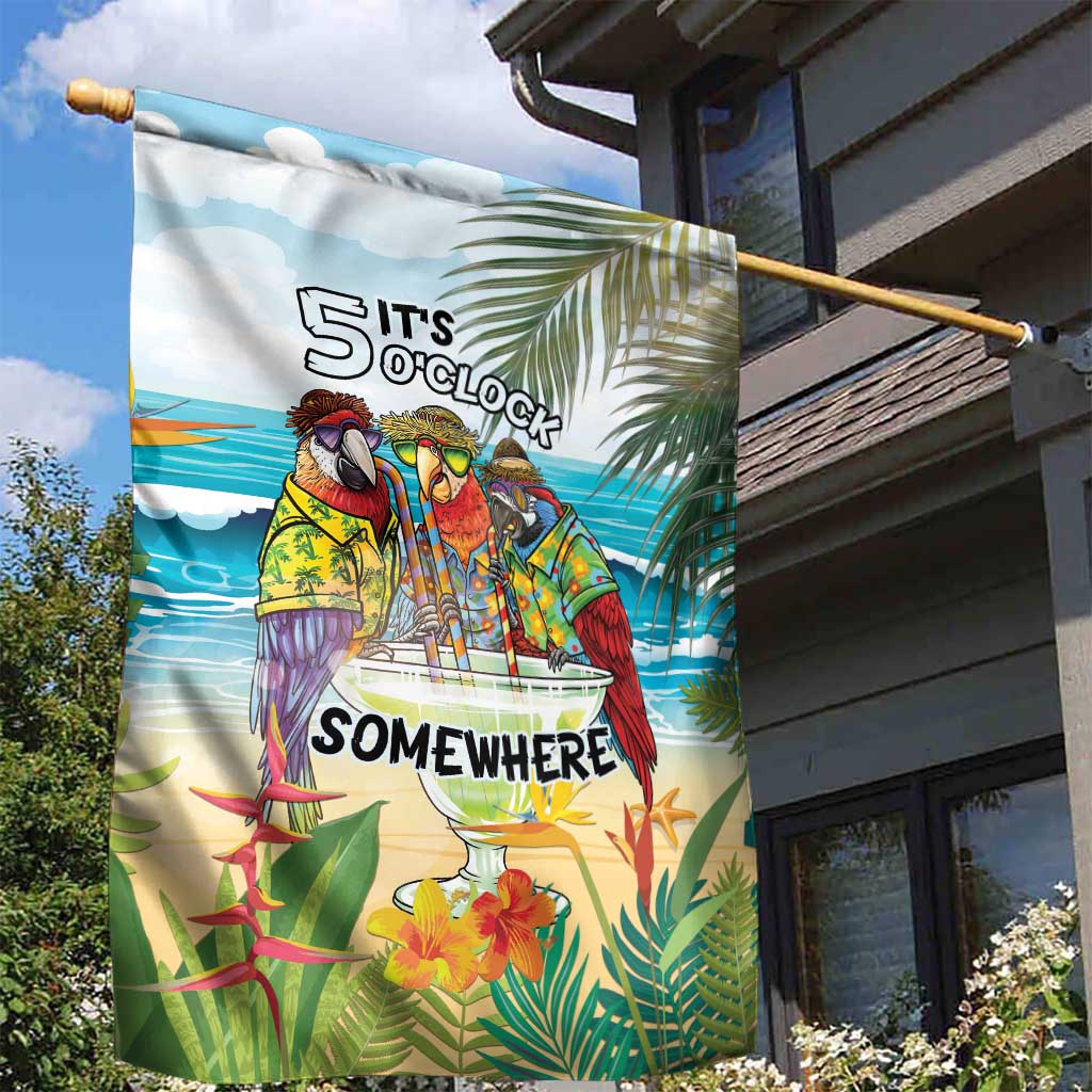It's 5 o'clock Somewhere Garden Flag Beach Party - Wonder Print Shop
