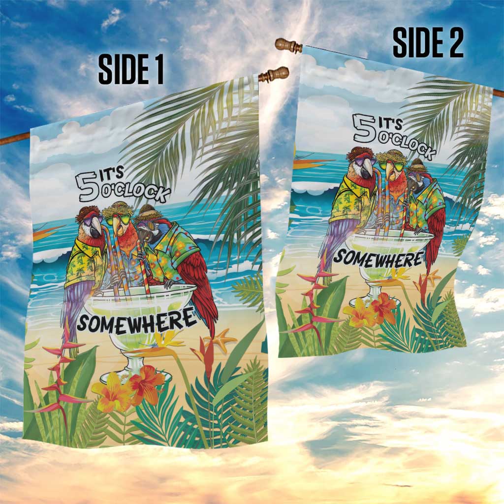 It's 5 o'clock Somewhere Garden Flag Beach Party - Wonder Print Shop