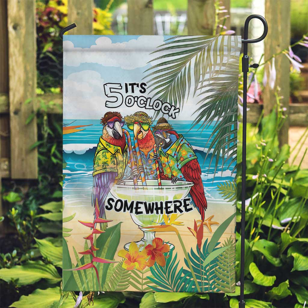 It's 5 o'clock Somewhere Garden Flag Beach Party - Wonder Print Shop