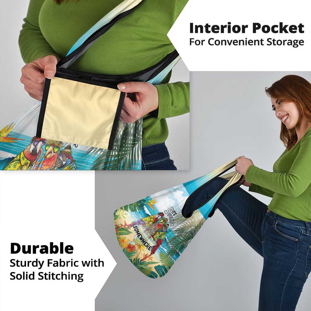 It's 5 o'clock Somewhere Grocery Bag Beach Party - Wonder Print Shop