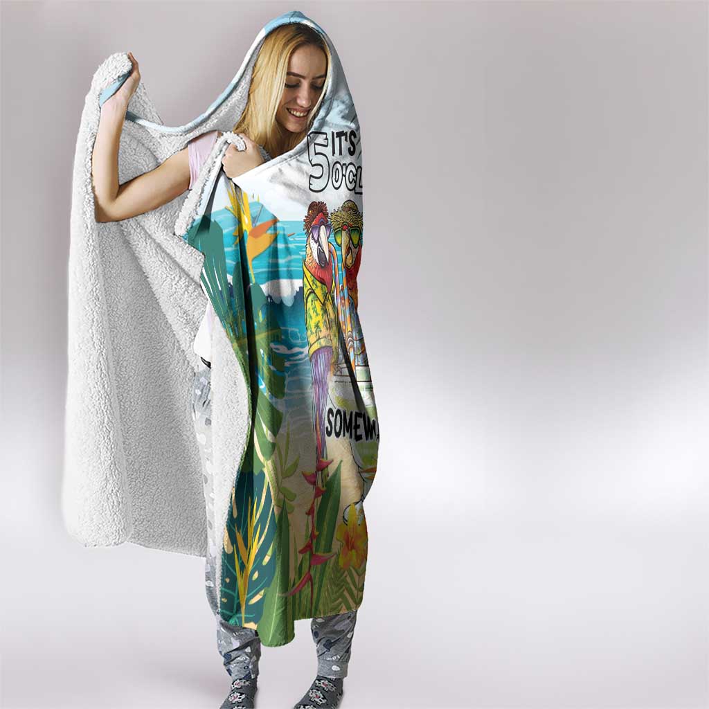 It's 5 o'clock Somewhere Hooded Blanket Beach Party - Wonder Print Shop