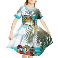 It's 5 o'clock Somewhere Kid Short Sleeve Dress Beach Party - Wonder Print Shop