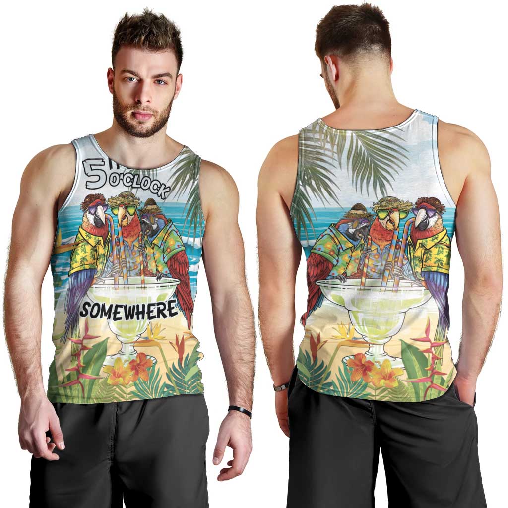 It's 5 o'clock Somewhere Men Tank Top Beach Party - Wonder Print Shop