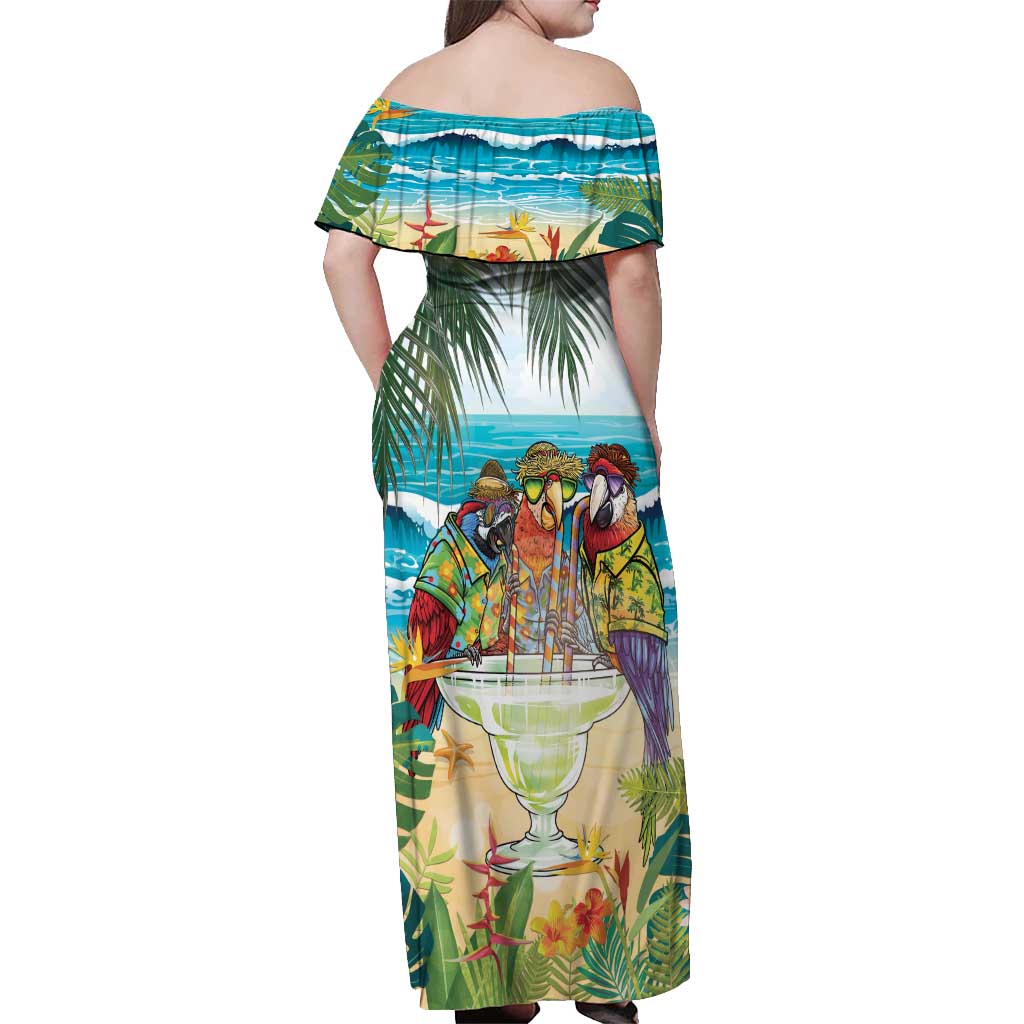 It's 5 o'clock Somewhere Off Shoulder Maxi Dress Beach Party - Wonder Print Shop