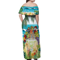 It's 5 o'clock Somewhere Off Shoulder Maxi Dress Beach Party - Wonder Print Shop