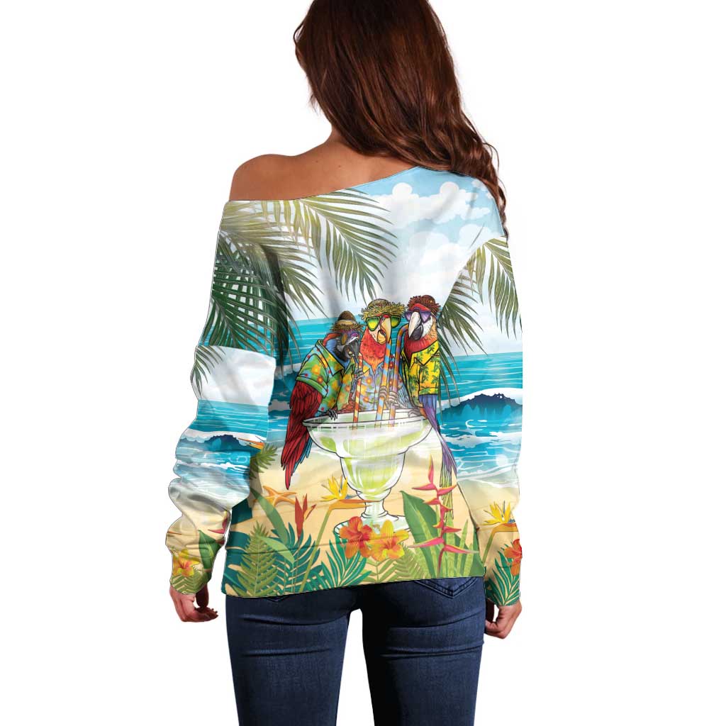 It's 5 o'clock Somewhere Off Shoulder Sweater Beach Party - Wonder Print Shop