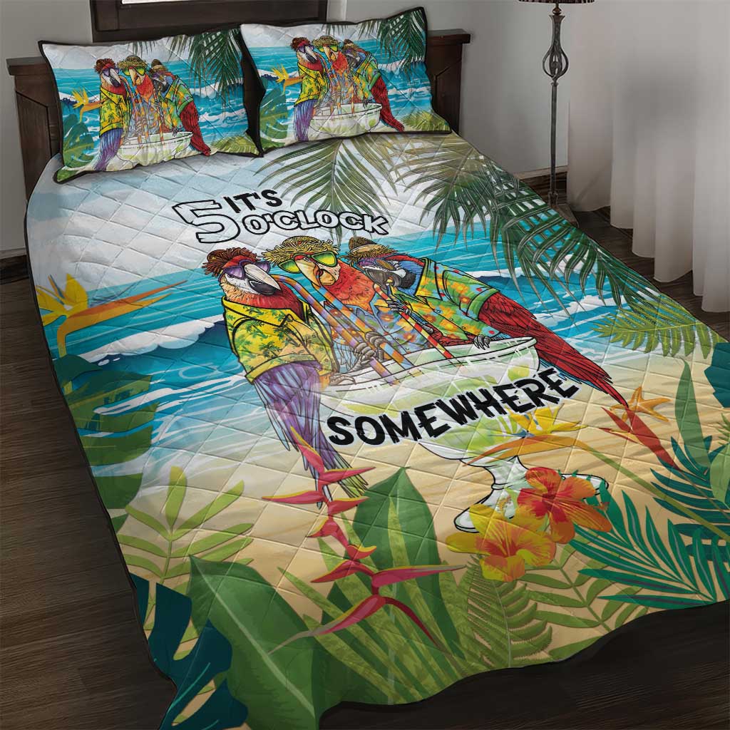 It's 5 o'clock Somewhere Quilt Bed Set Beach Party - Wonder Print Shop