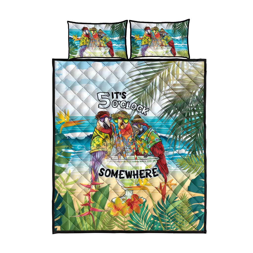 It's 5 o'clock Somewhere Quilt Bed Set Beach Party - Wonder Print Shop