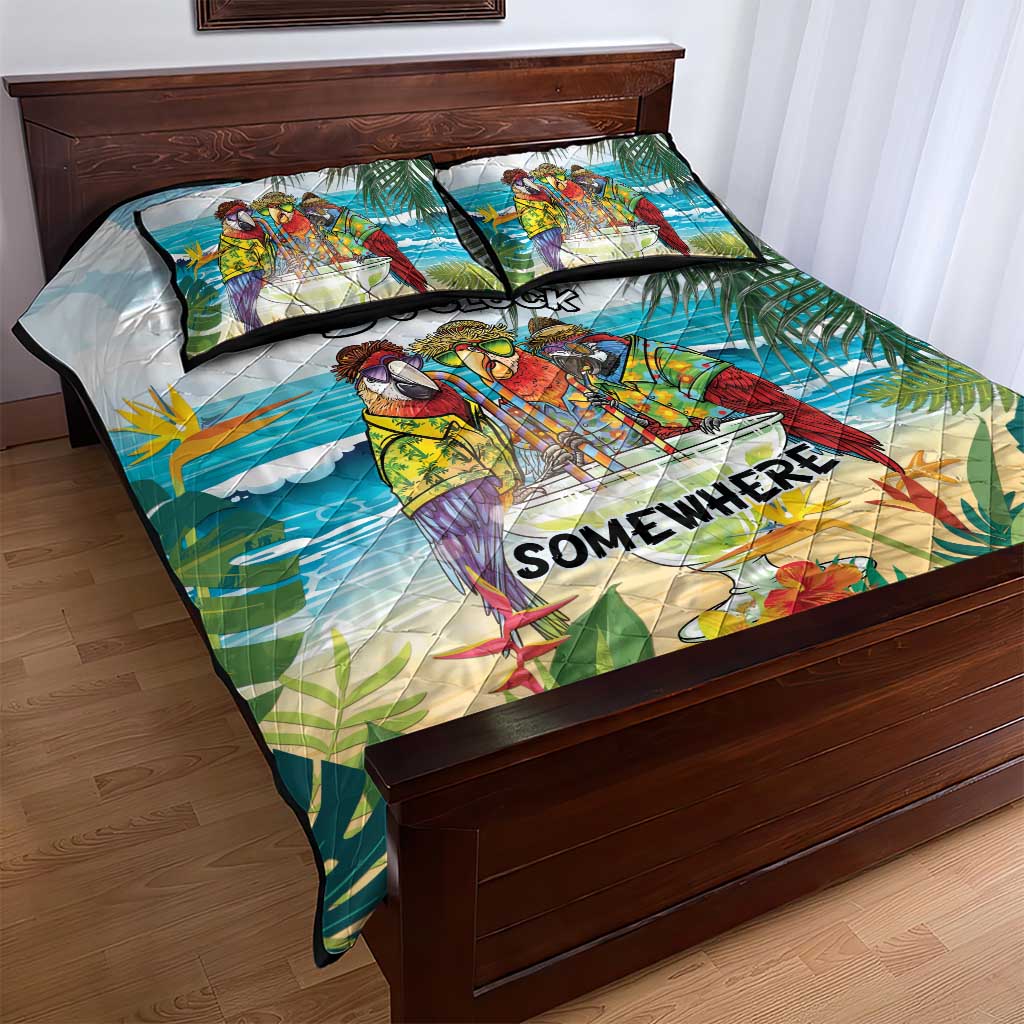 It's 5 o'clock Somewhere Quilt Bed Set Beach Party - Wonder Print Shop