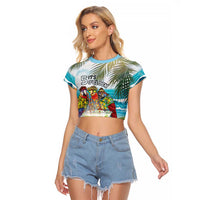 It's 5 o'clock Somewhere Raglan Cropped T Shirt Beach Party - Wonder Print Shop