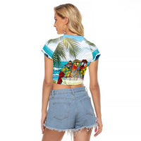 It's 5 o'clock Somewhere Raglan Cropped T Shirt Beach Party - Wonder Print Shop