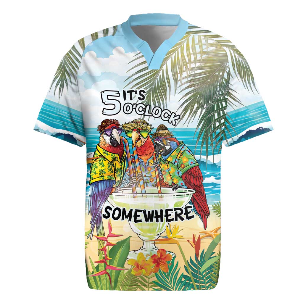 It's 5 o'clock Somewhere Rugby Jersey Beach Party - Wonder Print Shop