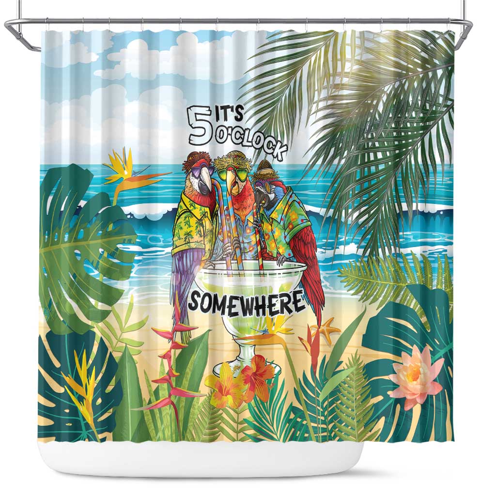It's 5 o'clock Somewhere Shower Curtain Beach Party - Wonder Print Shop