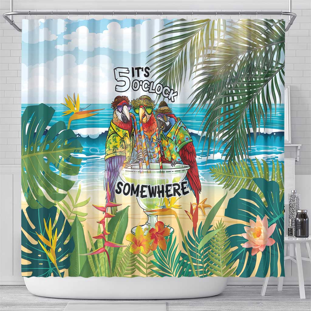 It's 5 o'clock Somewhere Shower Curtain Beach Party - Wonder Print Shop