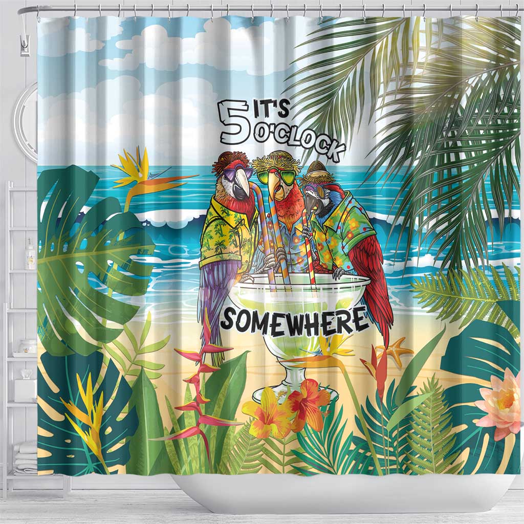 It's 5 o'clock Somewhere Shower Curtain Beach Party - Wonder Print Shop