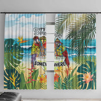 It's 5 o'clock Somewhere Window Curtain Beach Party - Wonder Print Shop