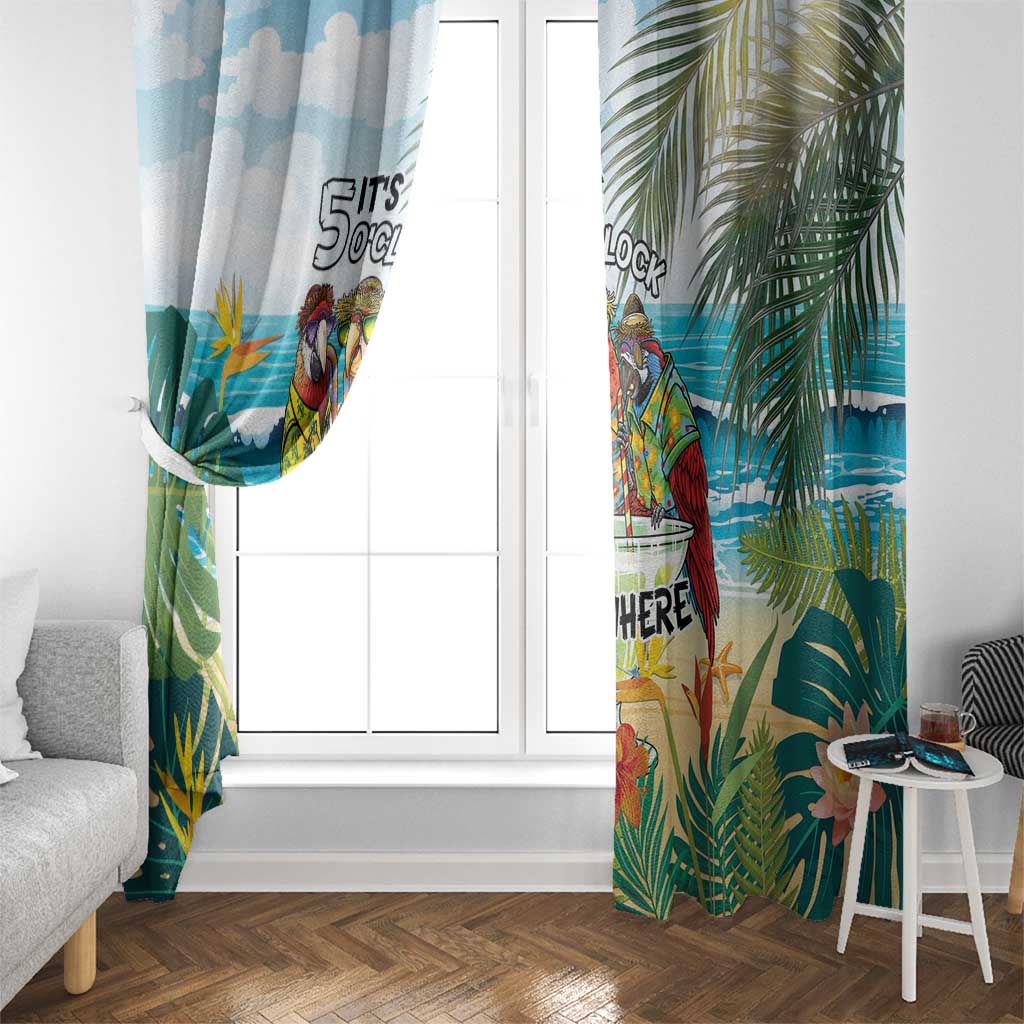 It's 5 o'clock Somewhere Window Curtain Beach Party - Wonder Print Shop