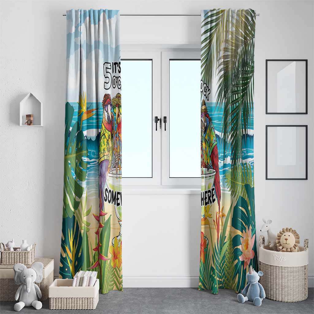 It's 5 o'clock Somewhere Window Curtain Beach Party - Wonder Print Shop