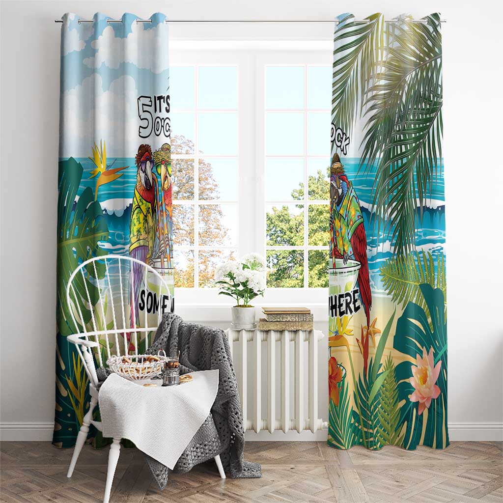 It's 5 o'clock Somewhere Window Curtain Beach Party - Wonder Print Shop