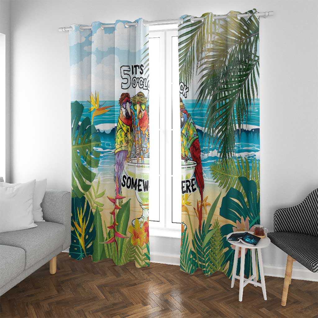 It's 5 o'clock Somewhere Window Curtain Beach Party - Wonder Print Shop