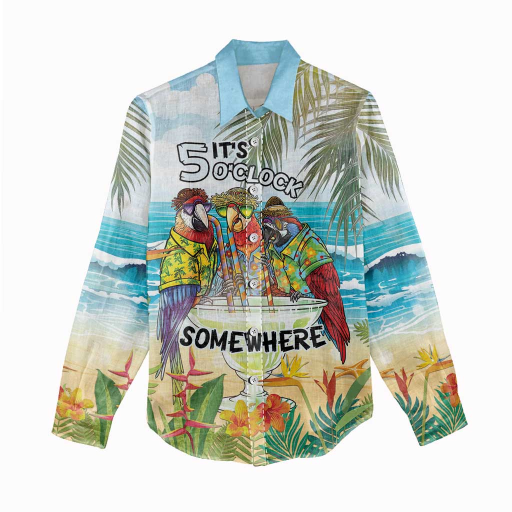 It's 5 o'clock Somewhere Women Casual Shirt Beach Party - Wonder Print Shop