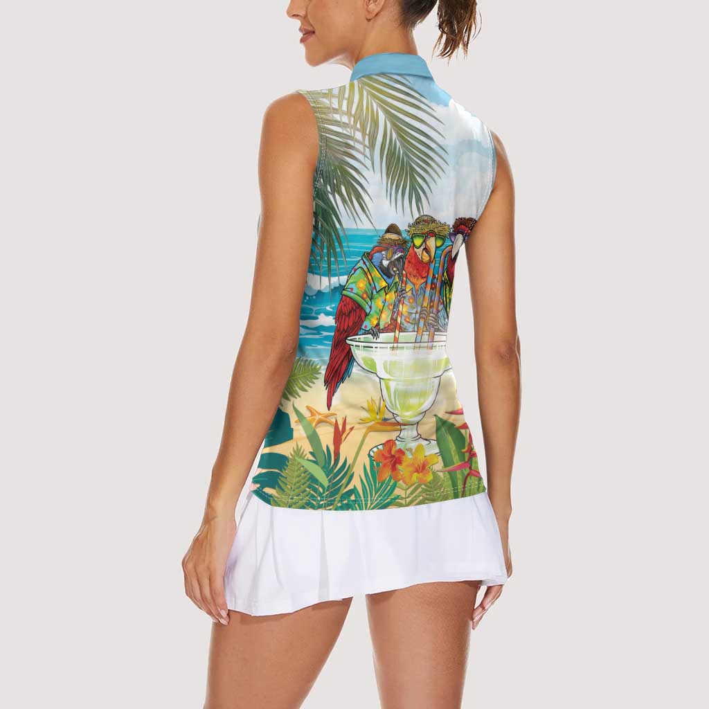 It's 5 o'clock Somewhere Women Sleeveless Polo Shirt Beach Party - Wonder Print Shop
