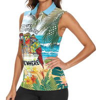 It's 5 o'clock Somewhere Women Sleeveless Polo Shirt Beach Party - Wonder Print Shop