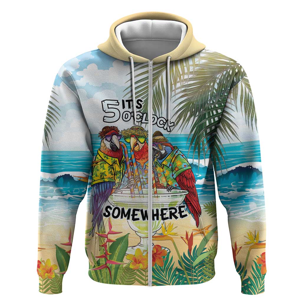 It's 5 o'clock Somewhere Zip Hoodie Beach Party - Wonder Print Shop
