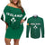 Personalised Ireland Rugby Couples Matching Off Shoulder Short Dress and Long Sleeve Button Shirts World Cup 2023 GO Shamrocks LT7 - Wonder Print Shop