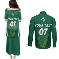Personalised Ireland Rugby Couples Matching Puletasi Dress and Long Sleeve Button Shirts World Cup 2023 GO Shamrocks LT7 - Wonder Print Shop