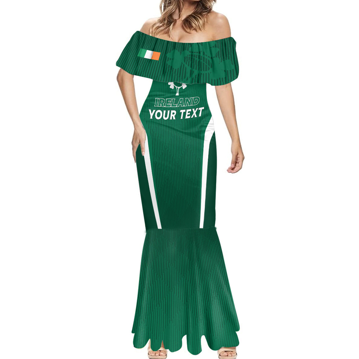 Personalised Ireland Rugby Mermaid Dress World Cup 2023 GO Shamrocks - Wonder Print Shop