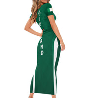 Personalised Ireland Rugby Short Sleeve Bodycon Dress World Cup 2023 GO Shamrocks - Wonder Print Shop