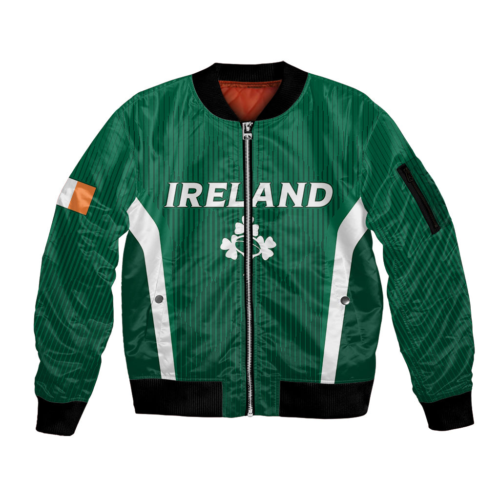 Personalised Ireland Rugby Sleeve Zip Bomber Jacket World Cup 2023 GO Shamrocks - Wonder Print Shop