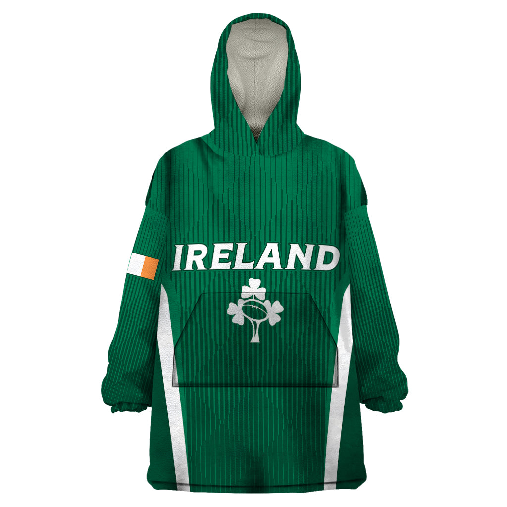 Personalised Ireland Rugby Wearable Blanket Hoodie World Cup 2023 GO Shamrocks - Wonder Print Shop
