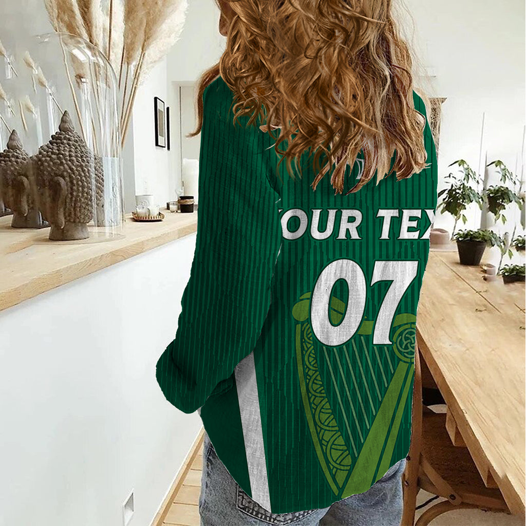 Personalised Ireland Rugby Women Casual Shirt World Cup 2023 GO Shamrocks - Wonder Print Shop
